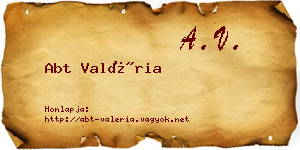 Abt Valéria névjegykártya